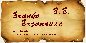 Branko Brzanović vizit kartica